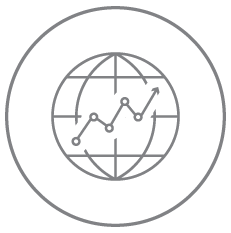 Icône Information sur les marchés mondiaux